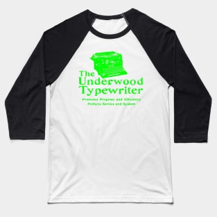 Old Ad Underwood Manual Typewriter Vintage Lime Baseball T-Shirt